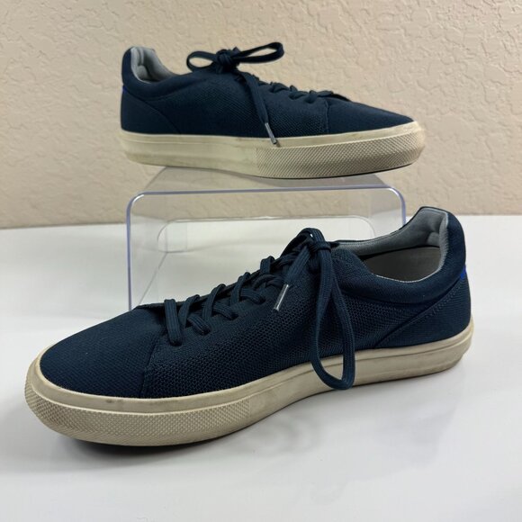 ROTHYS RS02 Classic Sneakers Unisex M12 W13.5 Navy Knit Lace Up Low Top Shoe - Picture 1 of 10